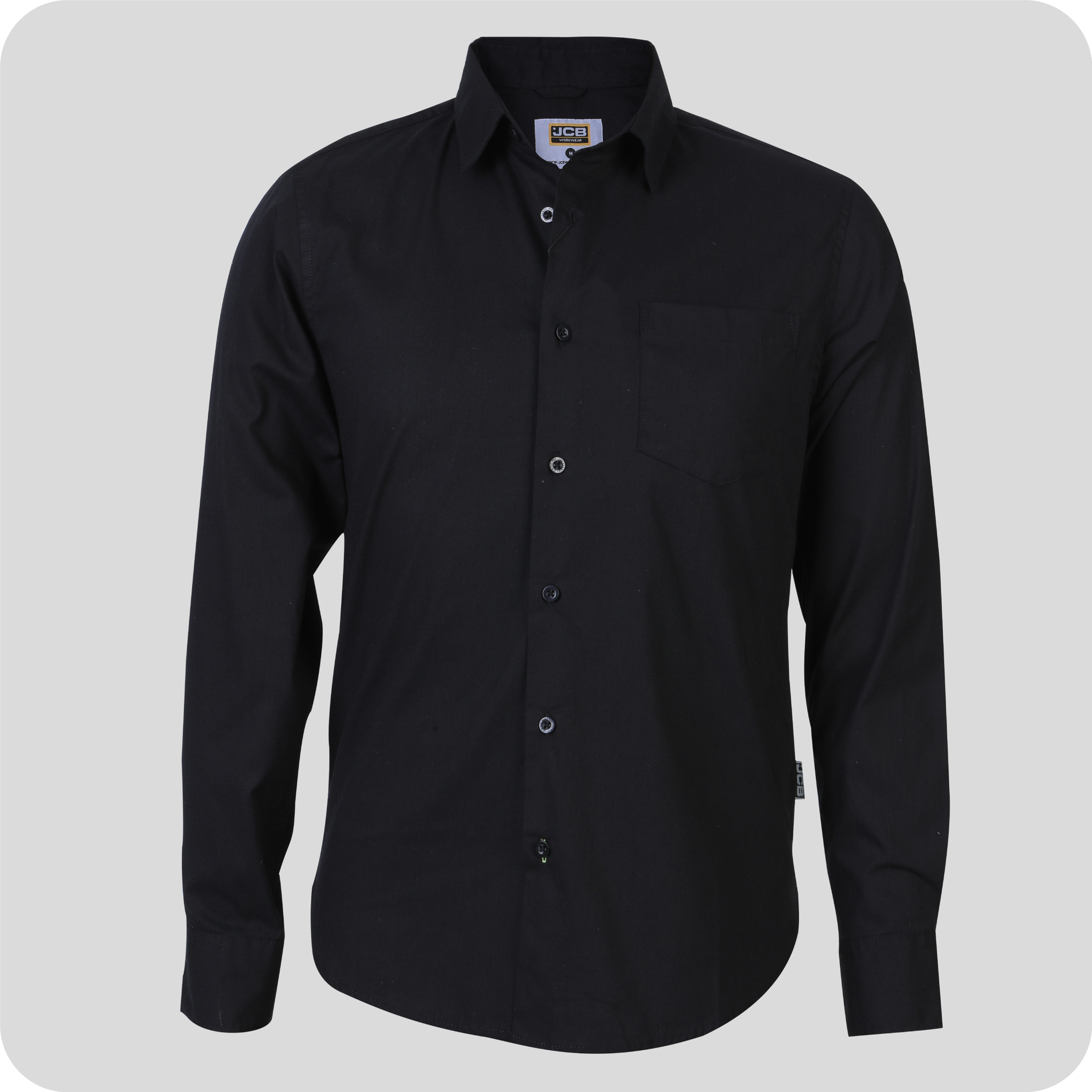 JCB Classic Long Sleeve Shirt Black Front 600x600 1.Jpg