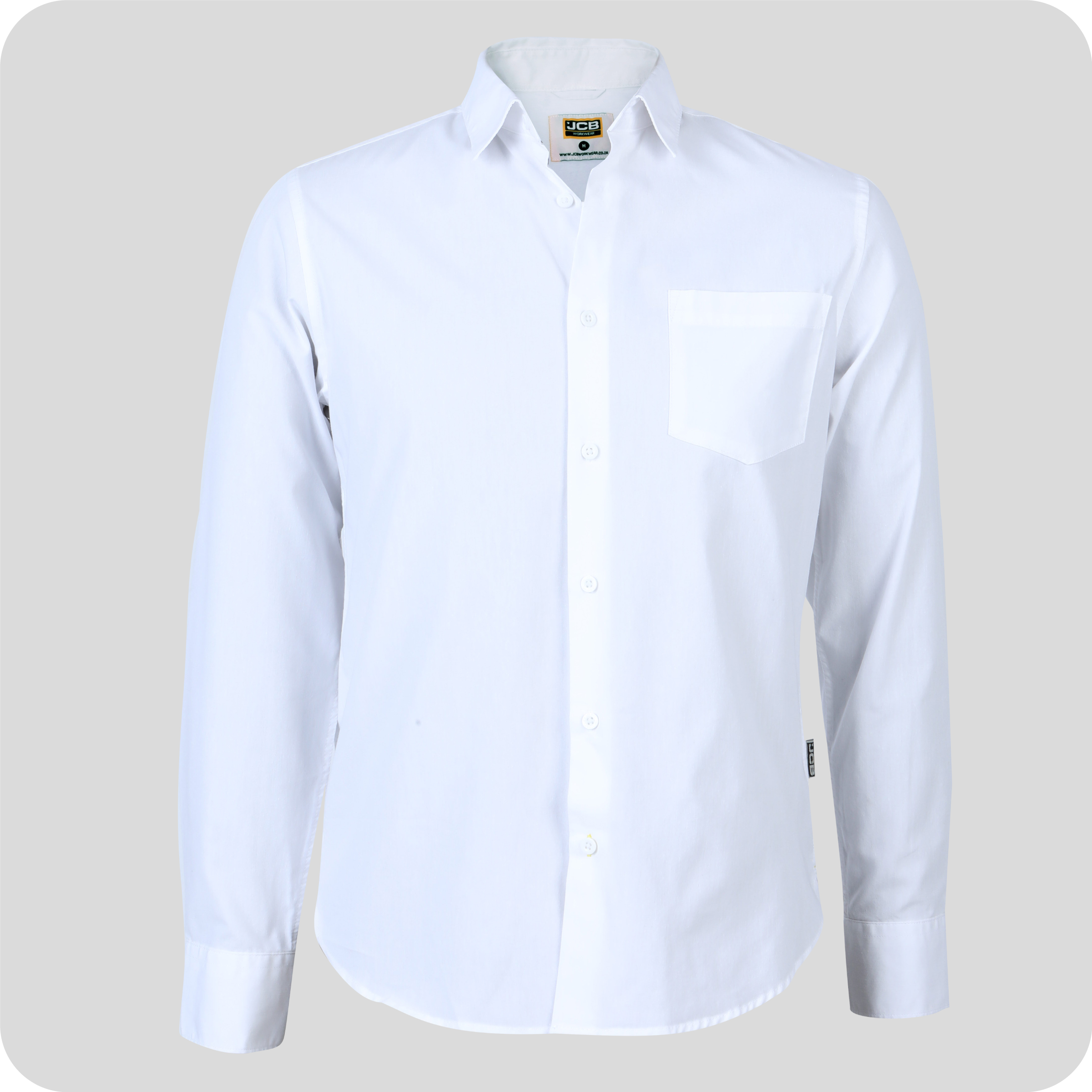JCB Classic Long Sleeve Shirt White Front 600x600 1.Jpg