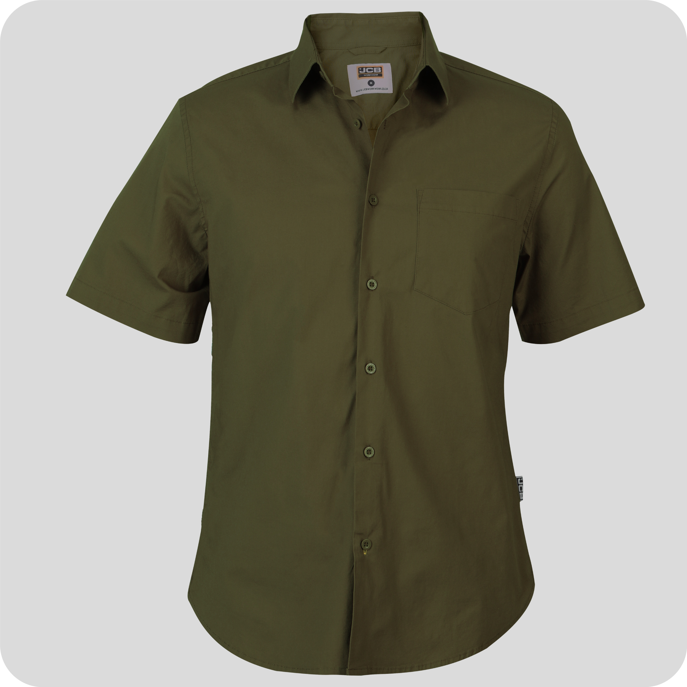 JCB Classic Short Sleeve Shirt Green Front 600x600 1.Jpg