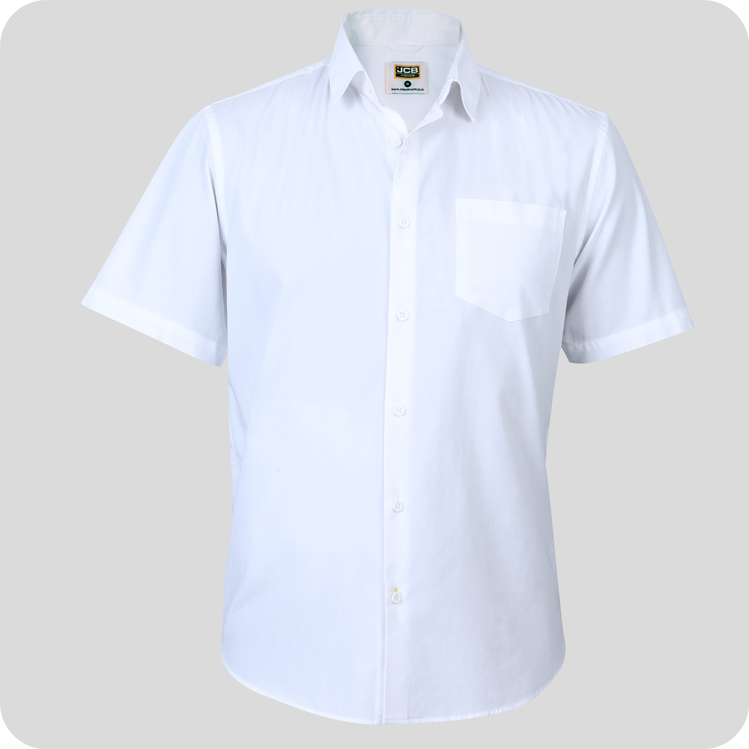 JCB Classic Short Sleeve Shirt White Front 600x600 1.Jpg