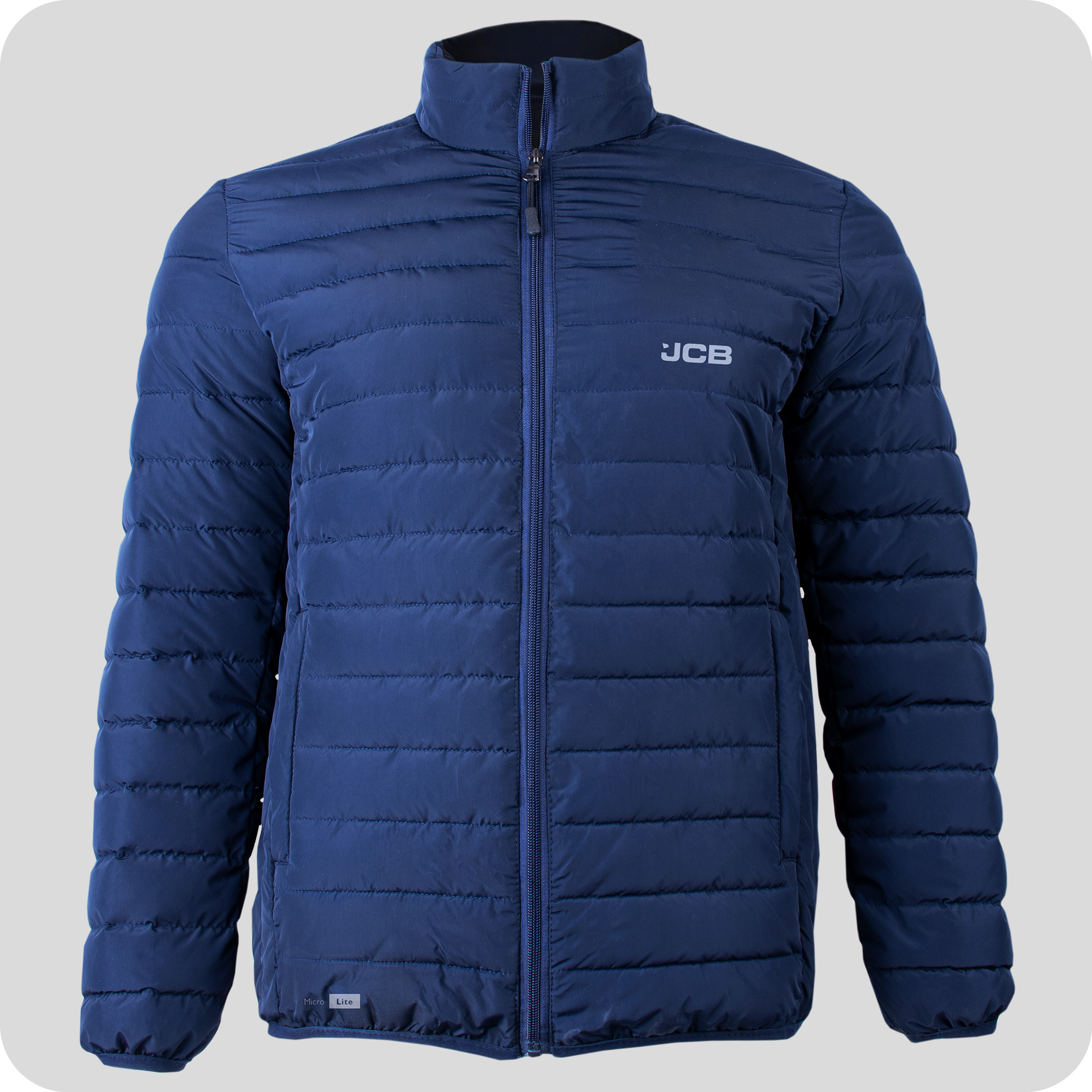 JCB Micro Lite Navy Puffer Jacket.Jpg