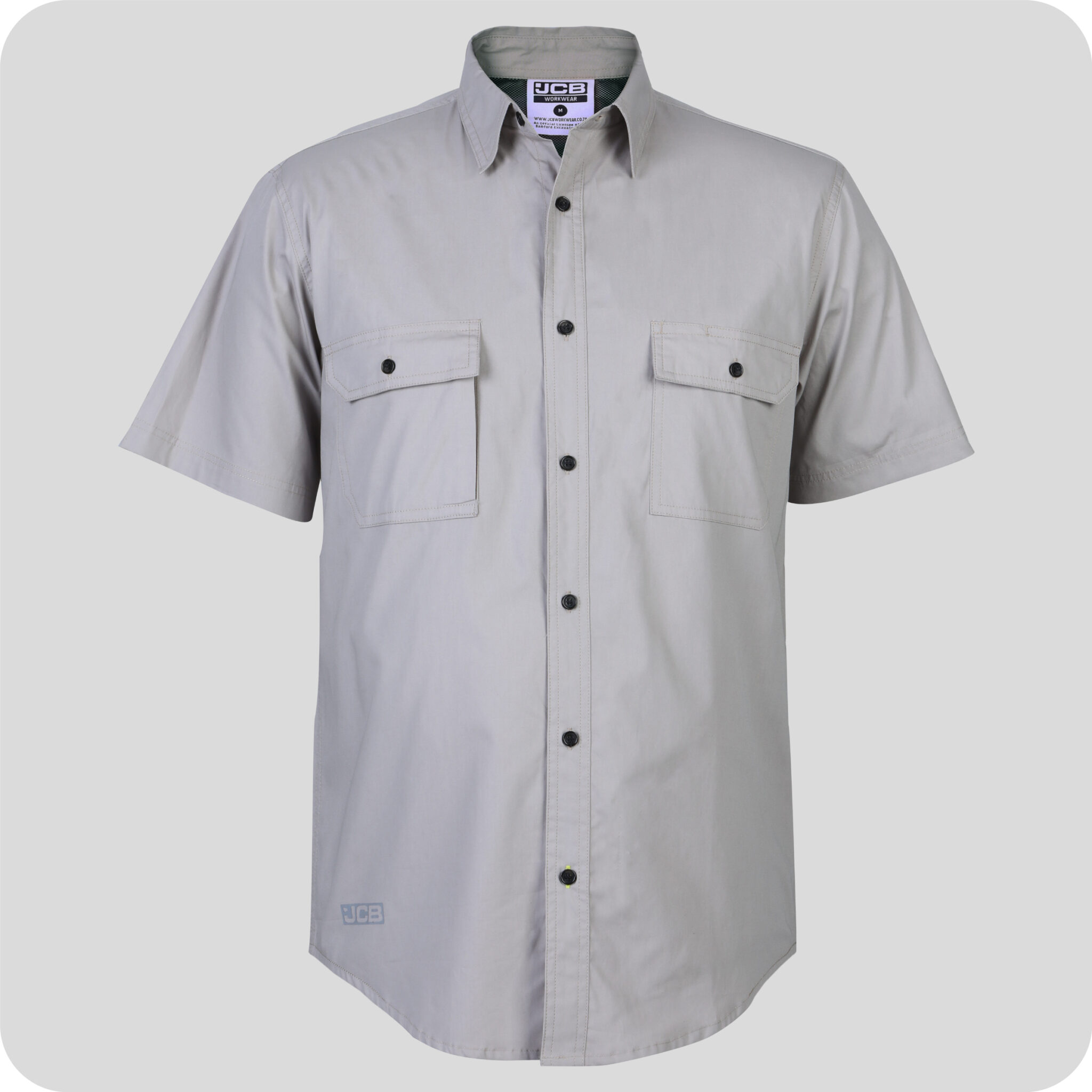 JCB Performance Vented Short Sleeve Shirt Khaki Front 600x600 1 2048x2048.Jpg